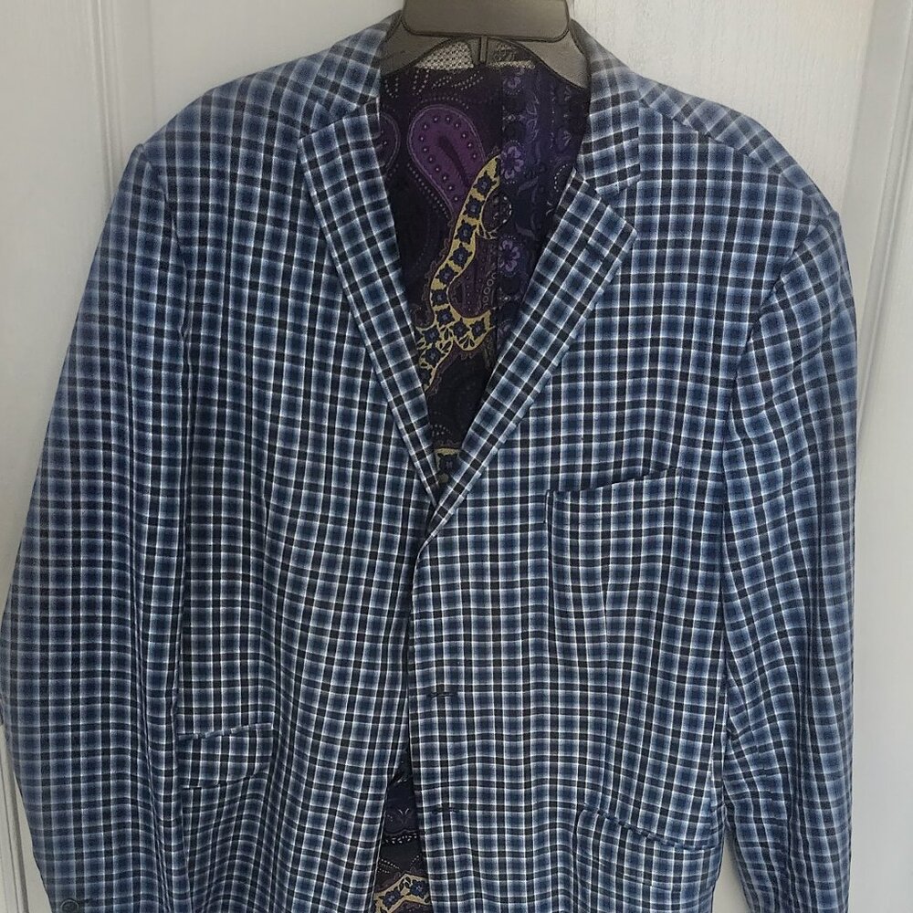 Etro Blue Plaid Print - Sport Coat